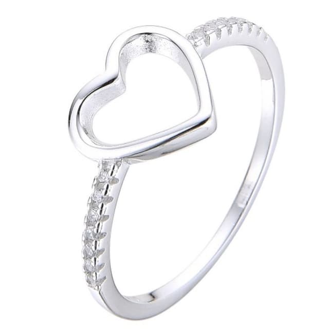 Anillo cubic y corazón calado. T13.