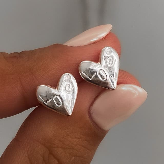 Aros corazon LOVE. 9,4mm.